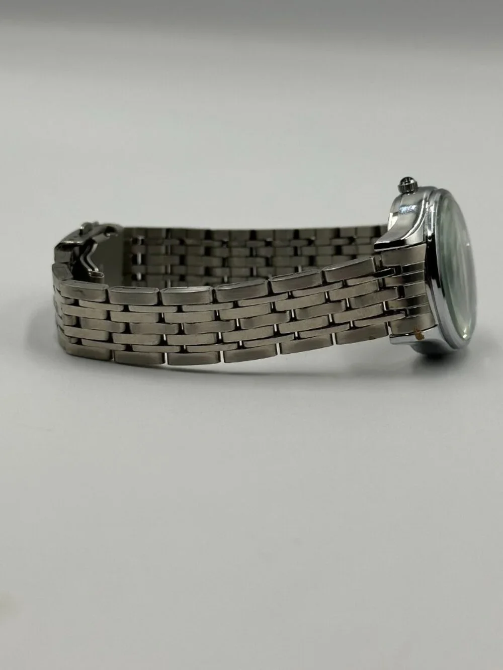 3/$30 Longbo Watch Men Silver Tone Black Dial Date Window 29MM New Battery 8”